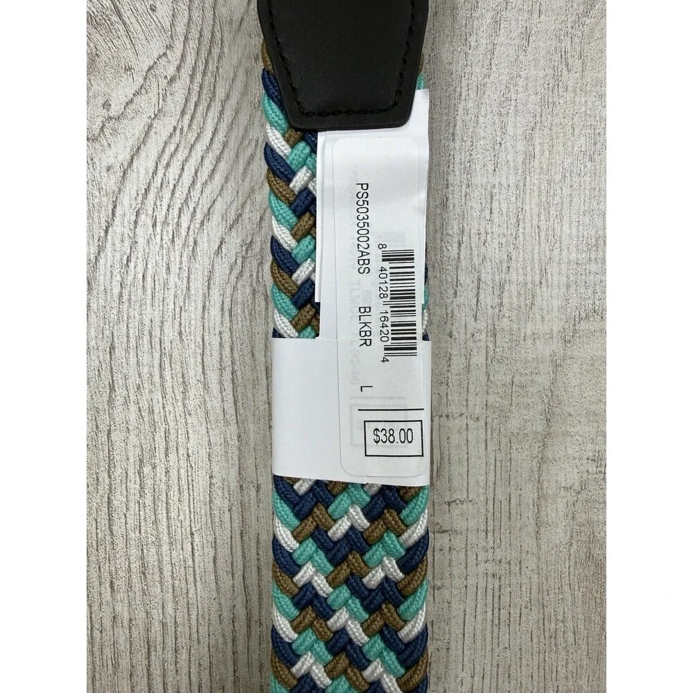 Nike G-flex Braided 1 3/8” Stretch Woven Golf Belt Navy Gray Teal Mens XL 42-44